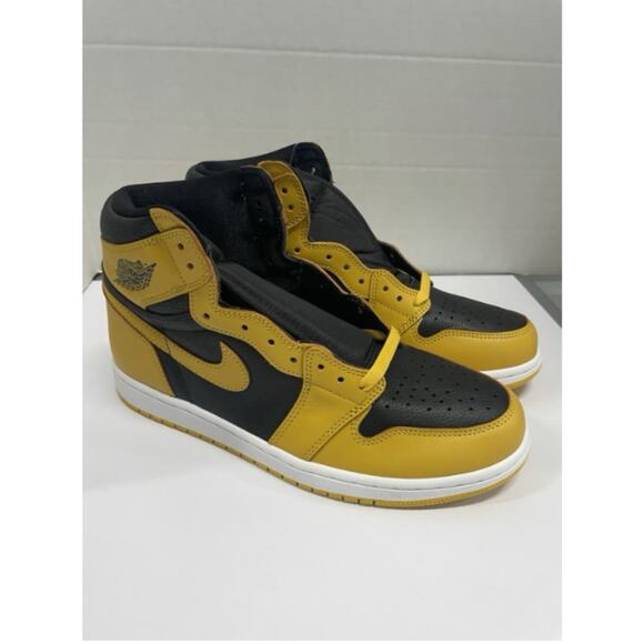 Jordan 1 Retro OG High Pollen 555088 701 Size 9.5 Men Black Yellow Leather Shoe main image 4